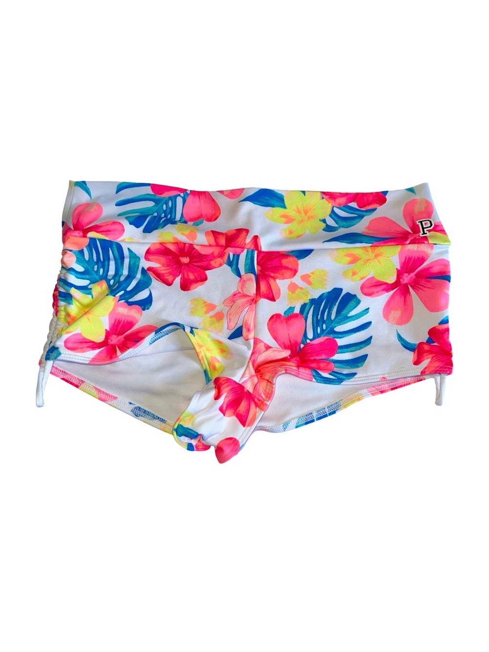 PINK Victoria's Secret White Floral Tropical Swim Coverup Shorts